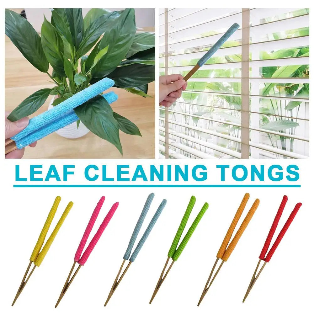 Indoor Plant Leaf Cleaner Kit with Detachable Microfiber Pads & Dusting Gloves, Reusable and Washable