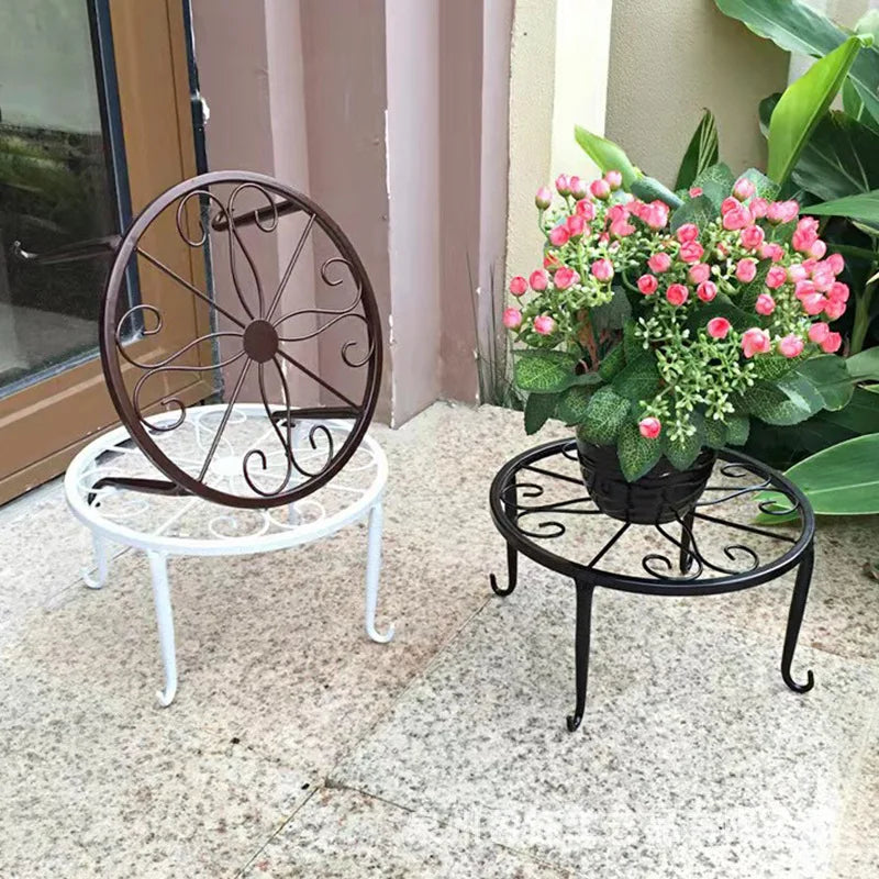 1Pc Metal Plant Stand Flower Pot Base Holder Stool for Home Garden Indoor Outdoor Flower Plant Display Bonsai Holder