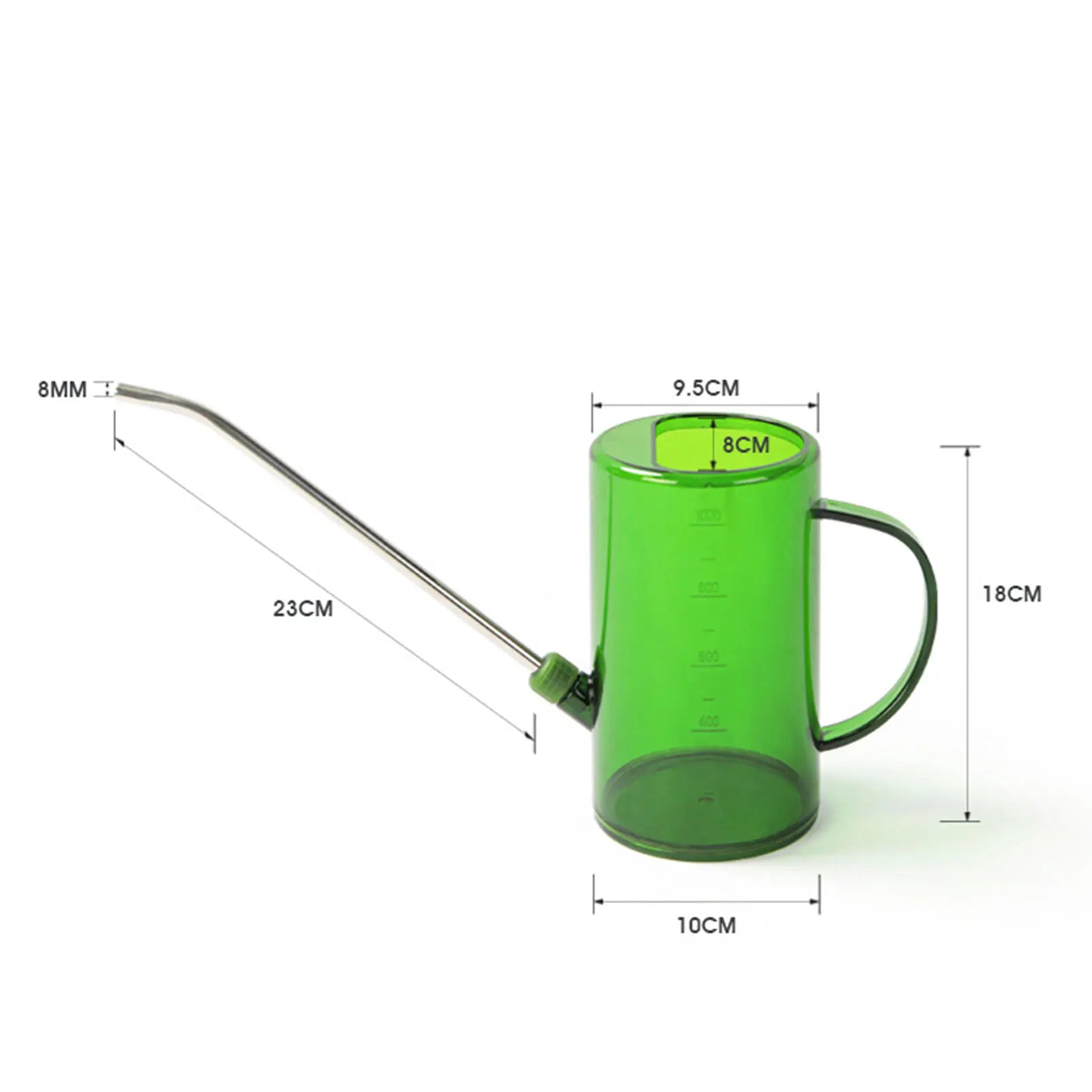 1L/1.5L Indoor Plants Watering Can Transparent Detachable Stainless Steel Long Spout Watering Can for Flower Pot Garden Tools