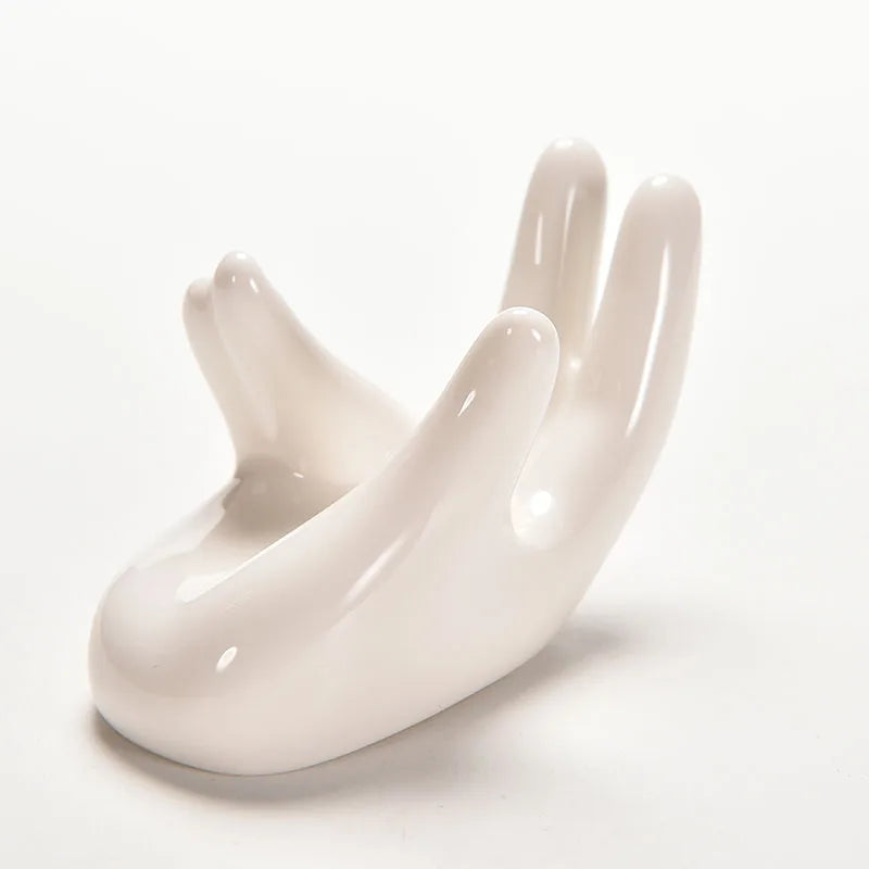 1PC White Porcelain Ceramic Air Plant Tillandsia Holder Flower Office Desk Decor Chic Home Decoration Garden Ornaments 8x5x4.7cm