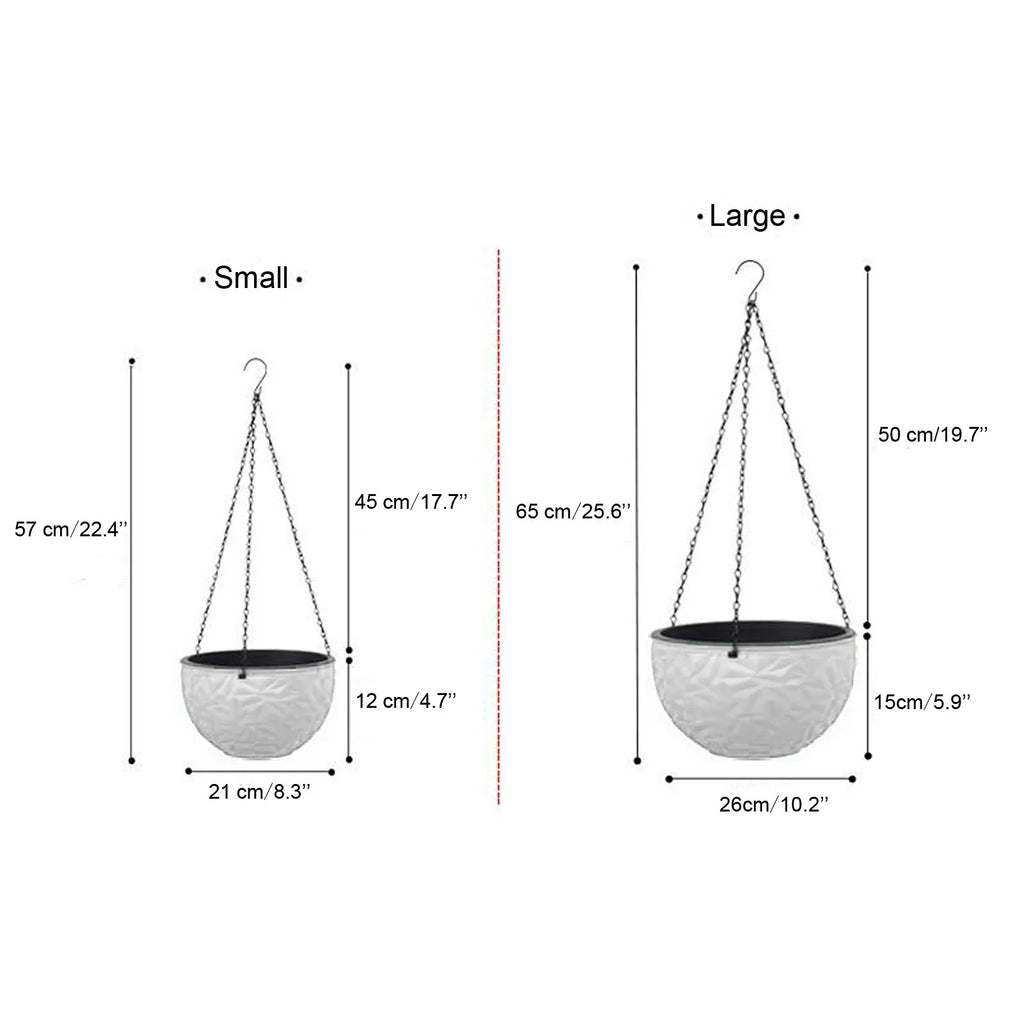 Hanging Planter Garden Flower Pots Hanging Planter Basket for Indoor Outdoor Plants with Drain Holes, White Plant Containers
