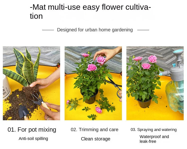 Flower Pots Transplanting Mats Gardening Planting Mat Pe Plant Repotting Mat Foldable Waterproof Gardening Potting Pad
