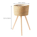 Wood Woven Plant Pot With Standing Legs Household Planter Basket Floor-Standing Flower Pot Stand Weaving Storage Basket