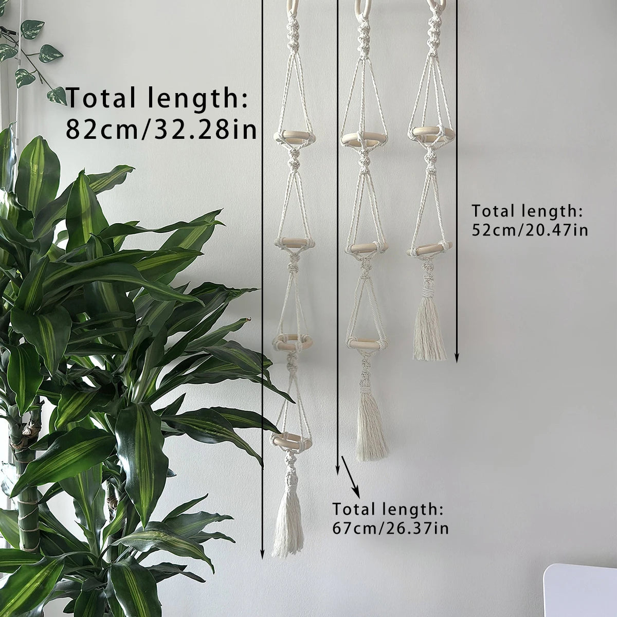 Macrame Plant Hangers Air Plants Hanging Basket Wall Hanging Handcrafted Air Plants Hanger Boho Home Decoration Room Decor Gift
