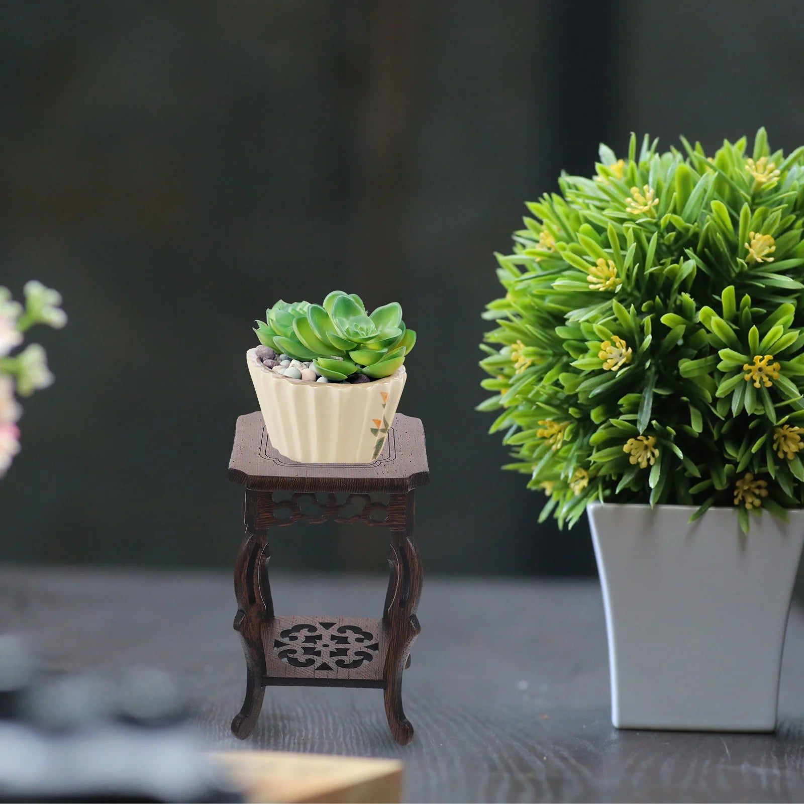 Wooden Plant Stand Holder Flower Pot Base Plant Stand Flower Pot Rack For Garden Patio Craft Ornament Base Basin