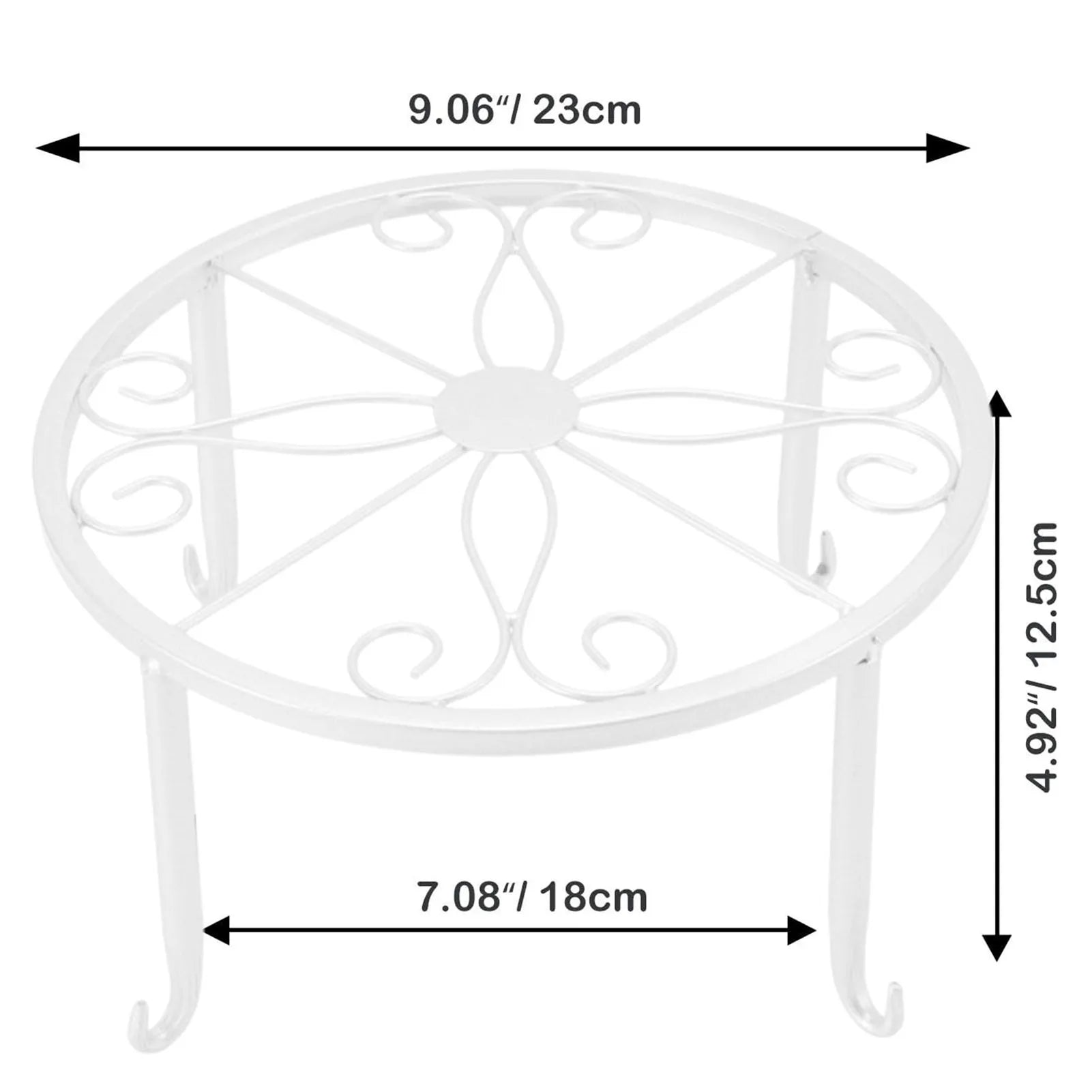 1Pc Metal Plant Stand Flower Pot Base Holder Stool for Home Garden Indoor Outdoor Flower Plant Display Bonsai Holder