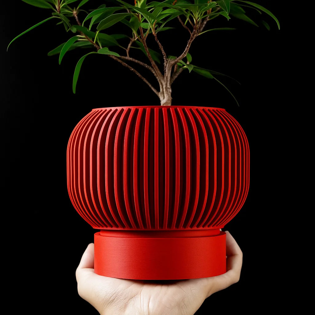 Modern Minimalist 3D Printed Plant Pot – Biodegradable Flower Planter for Home Decor, Eco-Friendly Sustainable Gift (Yuso)