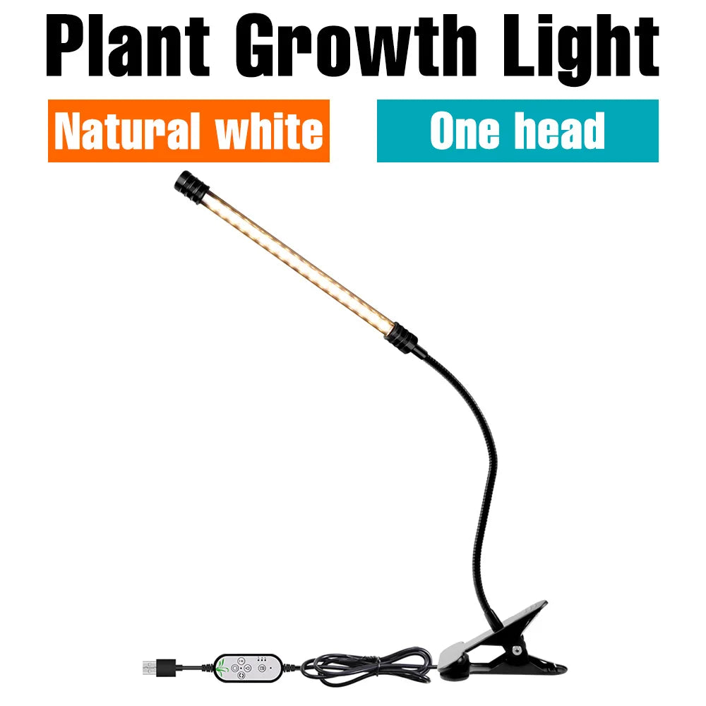 LED Grow Light Plant Hydroponic Flower Seedling Vegetable Cultivation Timing Auto On/Off Dimmable For Indoor Growth Box USB DC5V