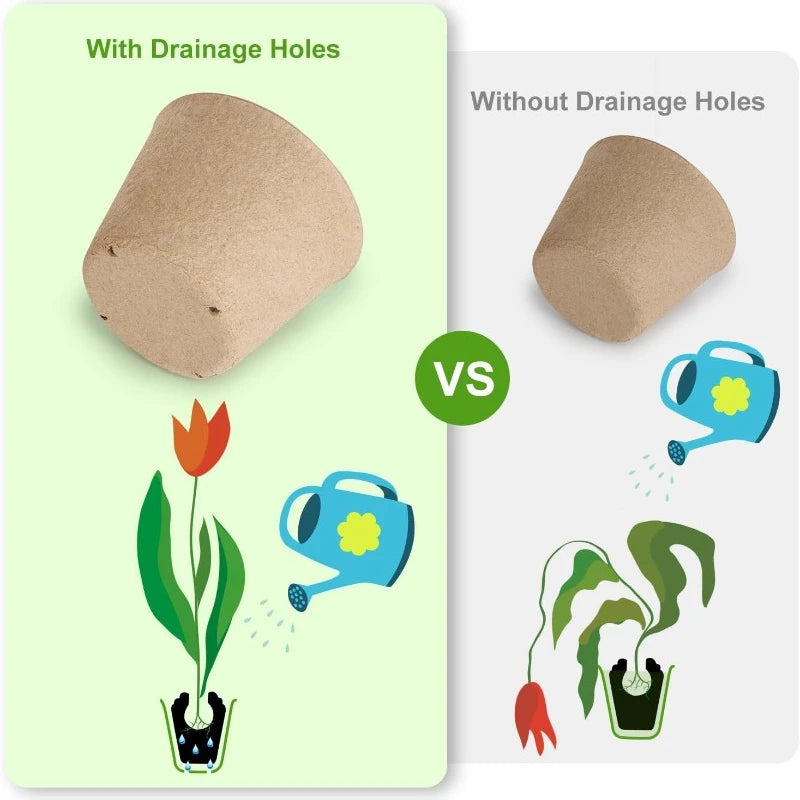 100pcs 10cm Flower Pots Peat Planting Pots Biodegradable Paper Cup For Plant Starter Starting Tray Gardening Supplies  ﻿