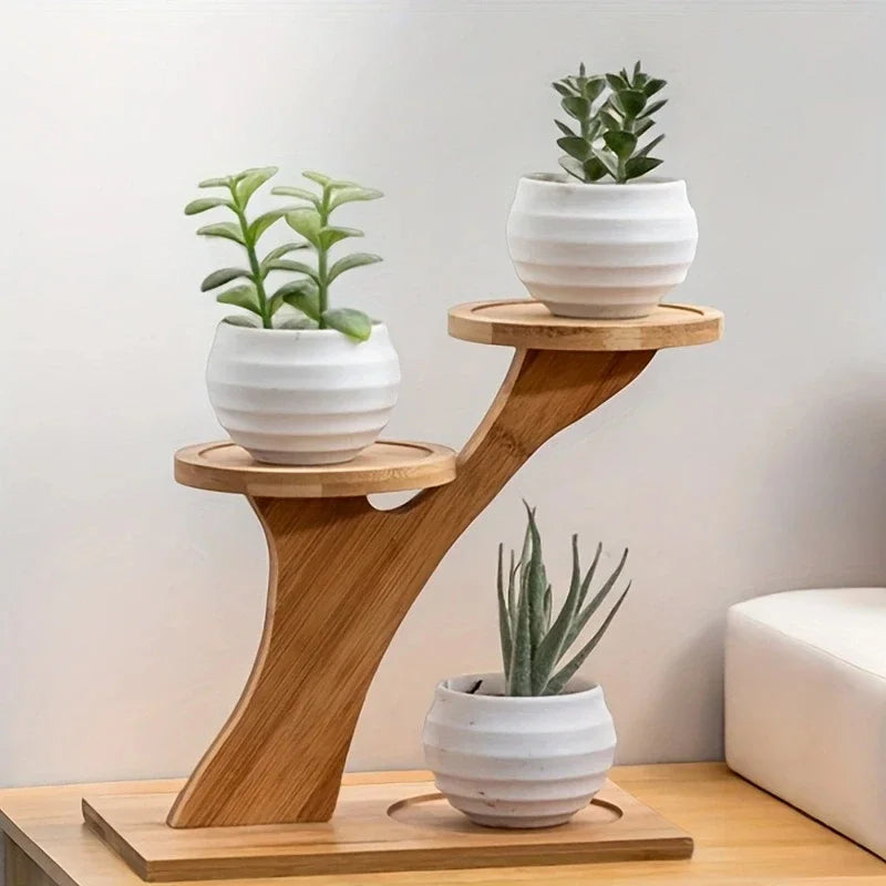 Mini Plant Stands for Window Sill & Desk, Small Indoor Decorative Shelves - Lightweight Space-Saving 3 Tier Home Office Decor