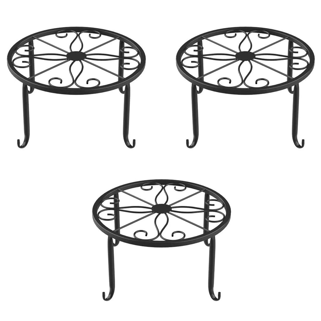 1Pc Metal Plant Stand Flower Pot Base Holder Stool for Home Garden Indoor Outdoor Flower Plant Display Bonsai Holder