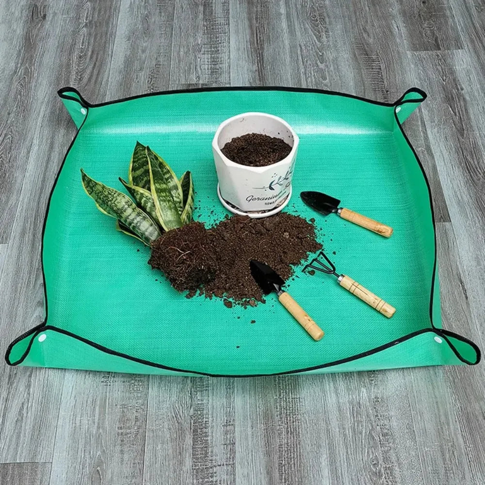 Flower Pots Transplanting Mats Gardening Planting Mat Pe Plant Repotting Mat Foldable Waterproof Gardening Potting Pad