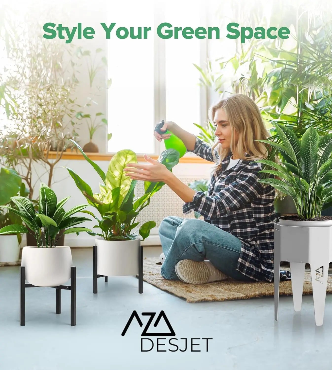 Indoor Plant Stands For Living Room Adjustable Metal Heavy Duty Outdoor Corner Stable Plant Holder Fits 8 to 12 Inches